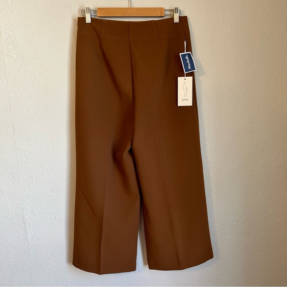 JOIE | BROWN WIDE LEG CROPPED DRESS PANTS SIZE 6 NWT HIGH RISE - Picture 3 of 6
